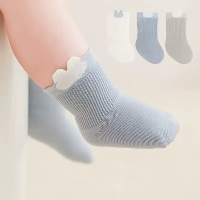 Chaussettes pour nouveau-né, pour filles et garçons, douces et solides, pour nourrissons et enfants en bas âge, à la mode, printemps-automne, 3 paires/lot