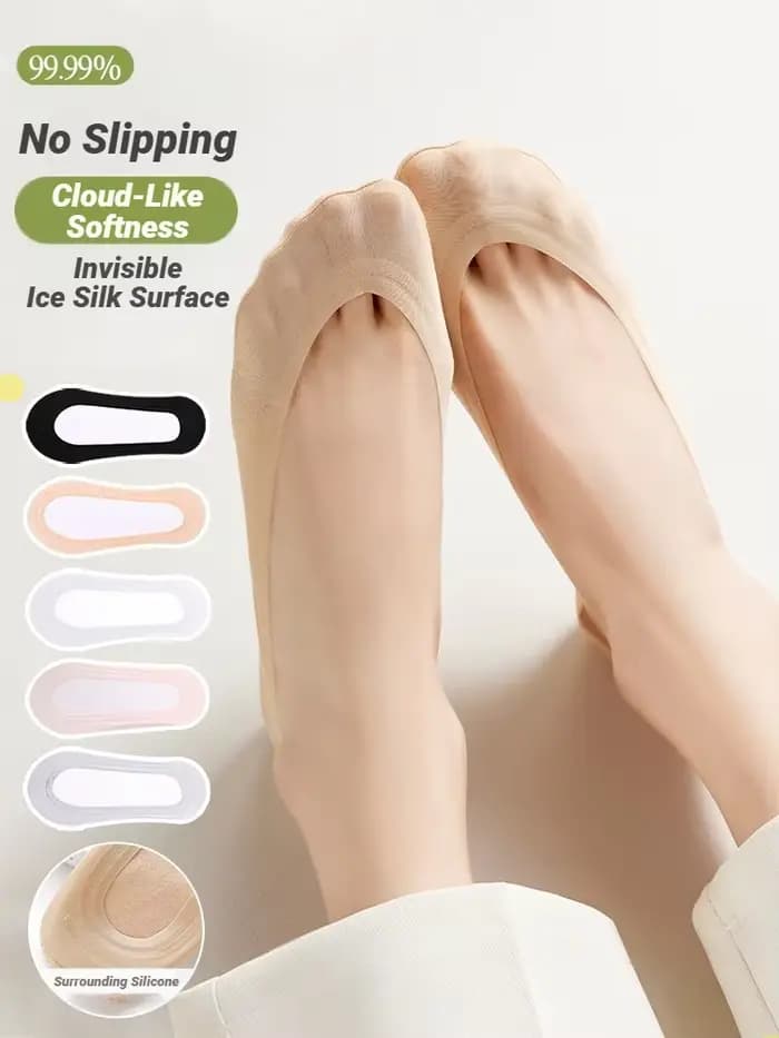 Lot de 5 paires de chaussettes invisibles pour femme