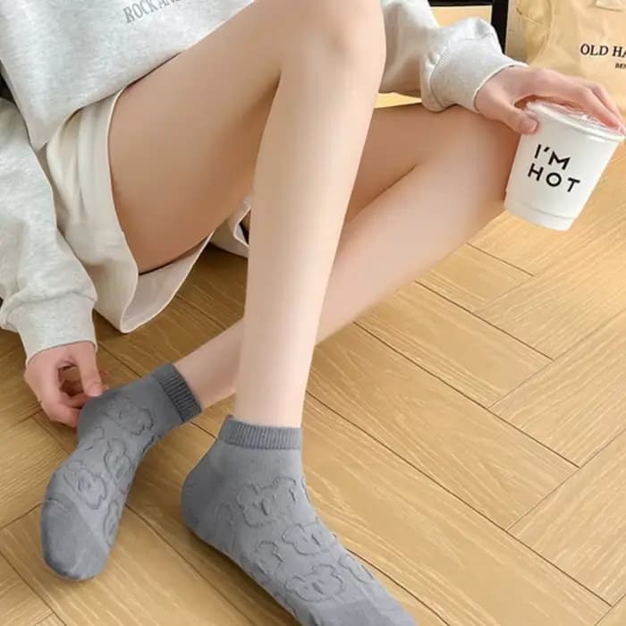 Chaussettes courtes en coton peigné pour femmes