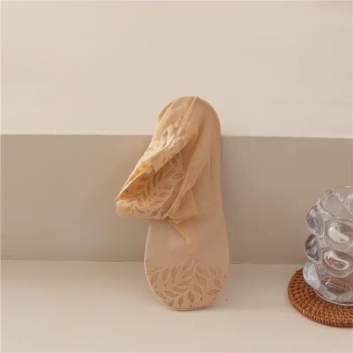 Chaussettes en maille à fleurs en dentelle pour femmes, doublure invisible non ald, chaussettes confortables élastiques pour femmes, chaussettes fines et respirantes, chaussettes de rinçage, belle mod