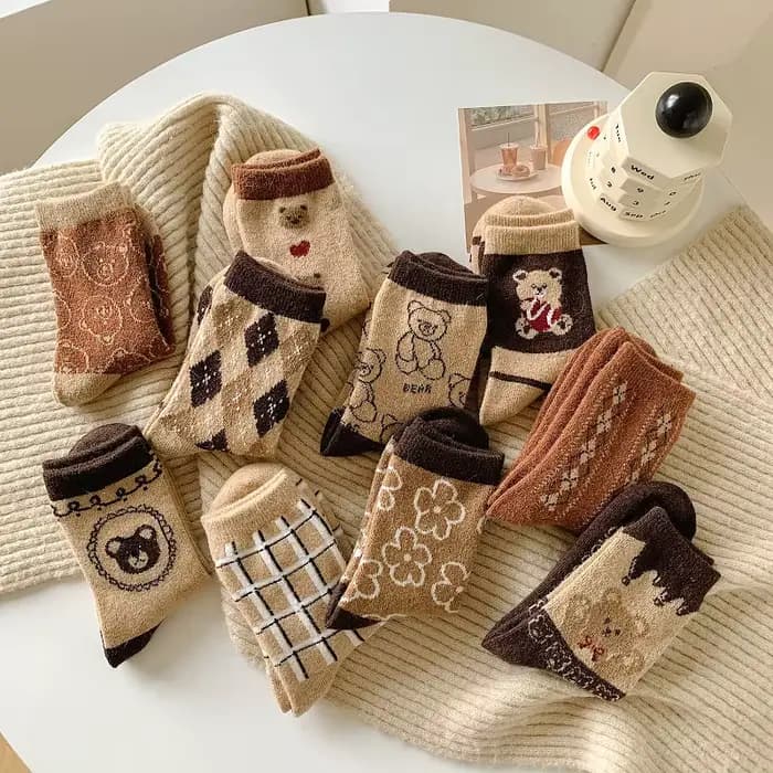 Chaussettes tube épaisses en laine Kawaii pour femmes
