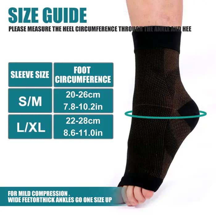 Manchons de pied de récupération de compression en cuivre, chaussettes pour fasciite plantaire, orteil d'arc, gonflement SAP, collier de talon, manchon de rinçage, 1 paire