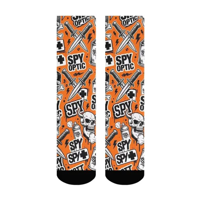 Chaussettes orange style dessin animé Harajuku