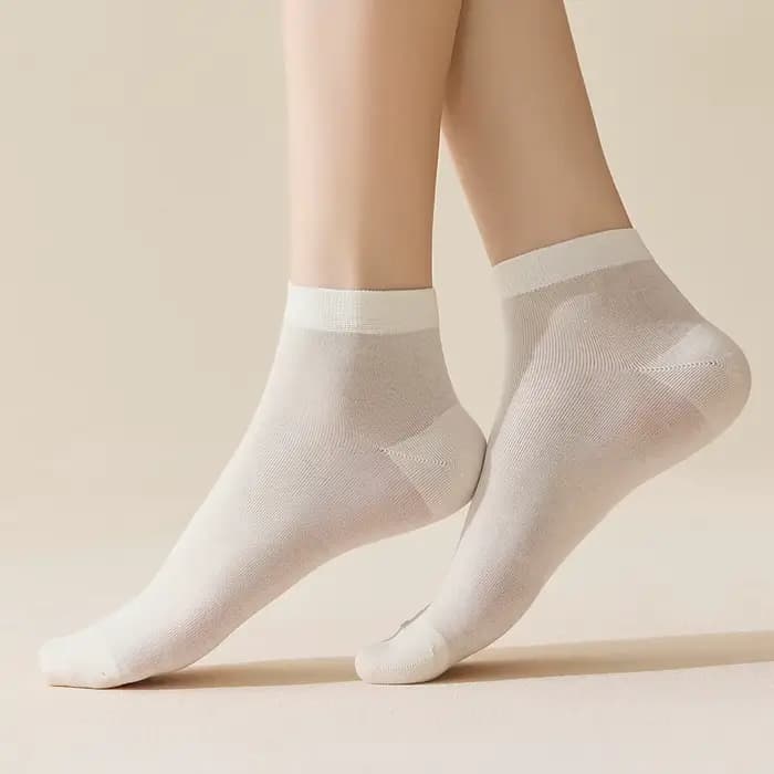 5 paires de chaussettes d'été en soie pour femmes