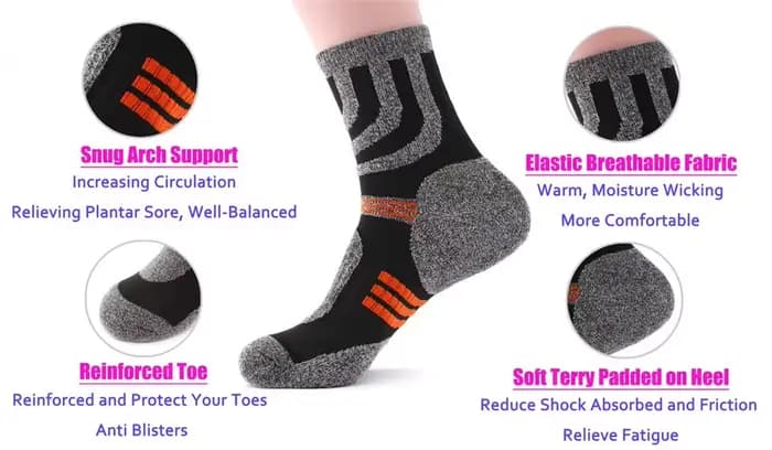 2/3/4/5 Paris hommes Anti Blister hiver Terry chaussettes Sports de plein air course cyclisme Camping Trekking Rugby