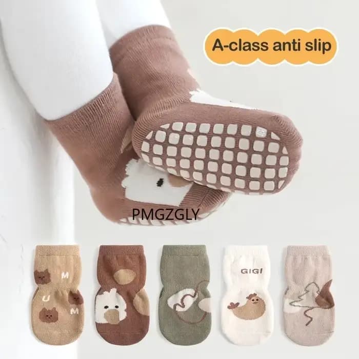 Chaussures de marche pour bébés, chaussettes de sol antidérapantes à fond souple, pour garçons et filles, 2 à 5 paires