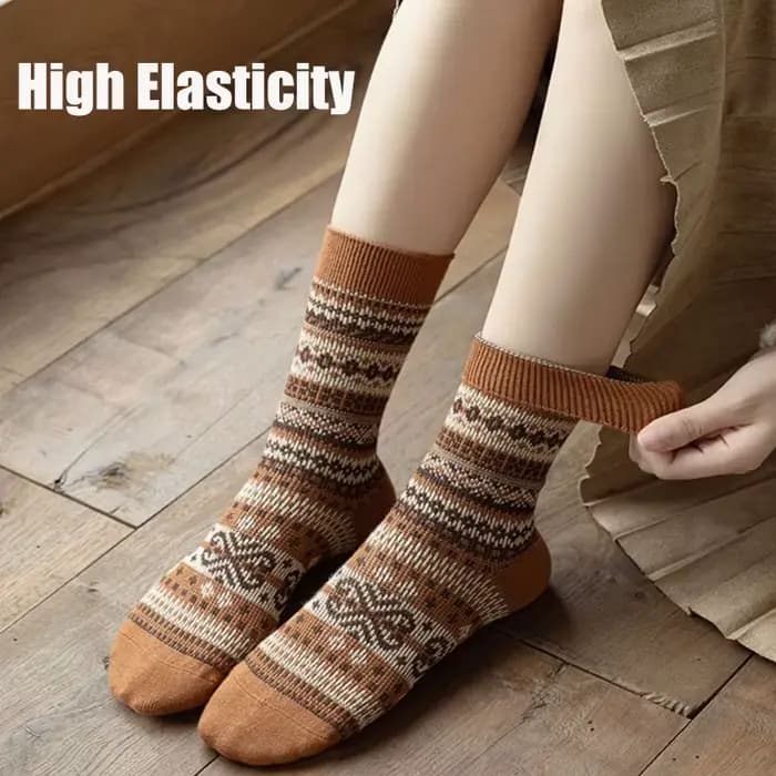 Chaussettes en laine à motif tricoté athlétique pour femmes