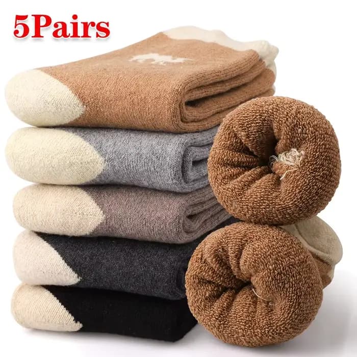 5 paires de chaussettes thermiques épaisses pour hommes et femmes