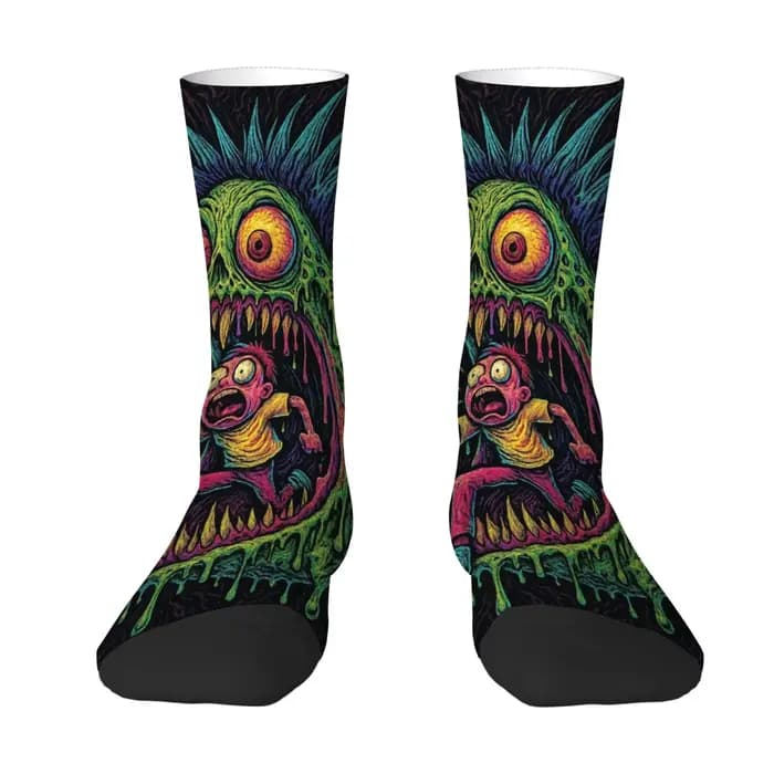 1 paire de chaussettes d'horreur classiques et originales pour hommes