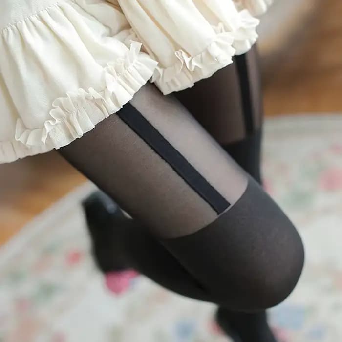 Collants élastiques transparents pour femmes, effet bretelles, coupe ajustée, pour usage quotidien décontracté
