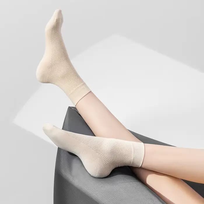 5 paires de chaussettes d'été mi-mollet pour femmes