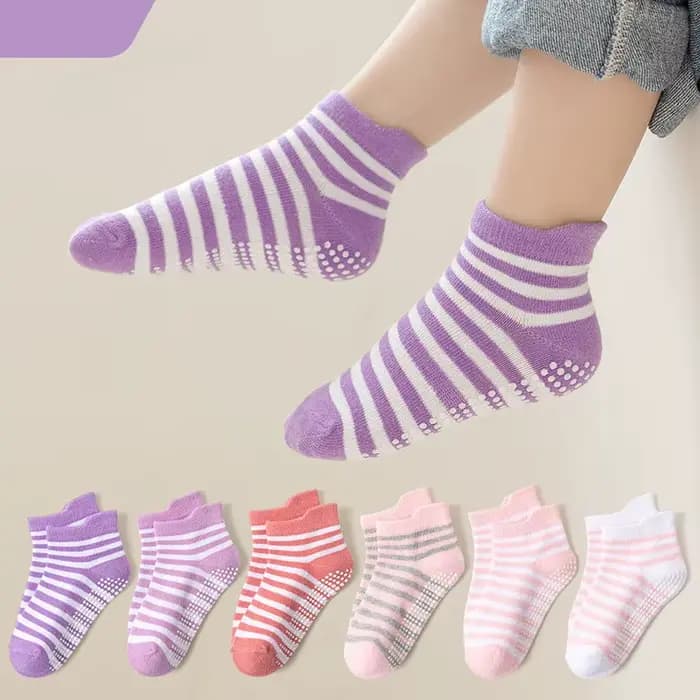 6 paires de chaussettes antidérapantes pour enfants de 0 à 5 ans