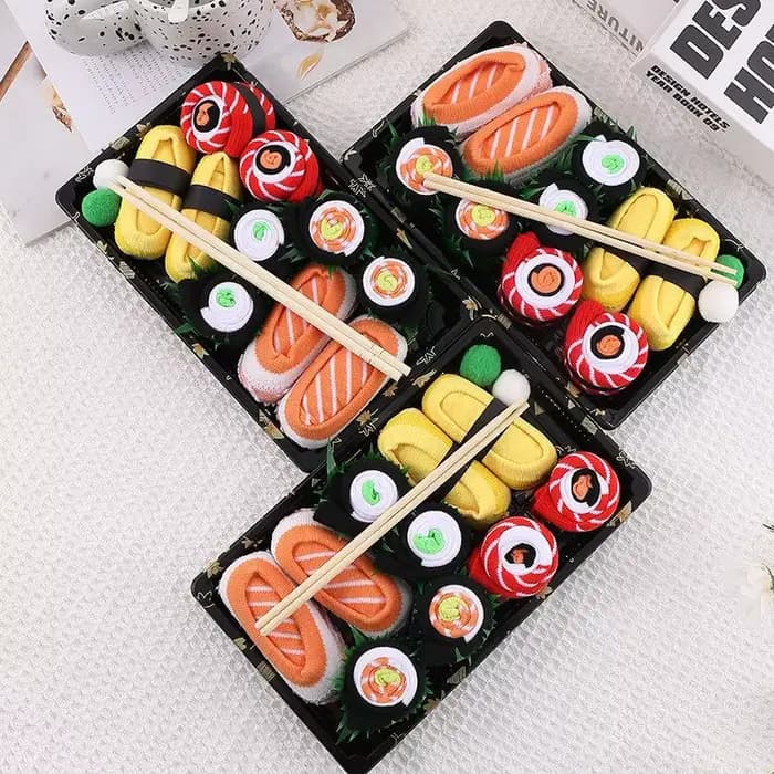 1/3/4/5 paires de chaussettes Sushi Pizza Burger