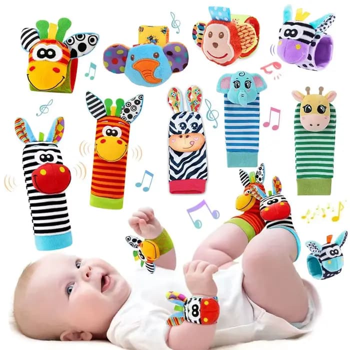 Bébé poignet hochets chaussettes nouveau-né animaux