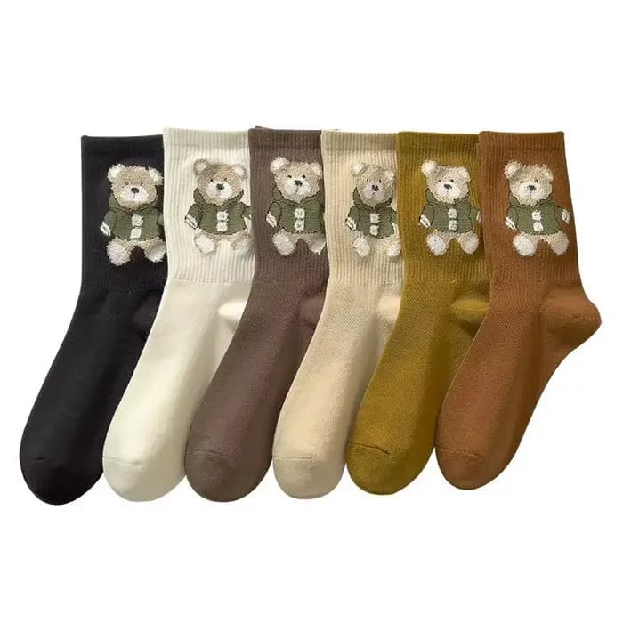 Femmes chaussettes coton imprimé Animal automne hiver dames chaussette Skarpetki Damskie Harajuku chaud mode ours