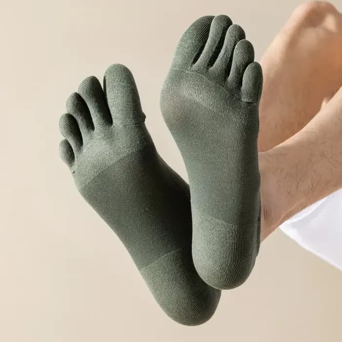 5 paires de chaussettes antidérapantes pour hommes, avec doigts séparés, pantoufles invisibles, chaussettes à cinq doigts, sport, maille d'été