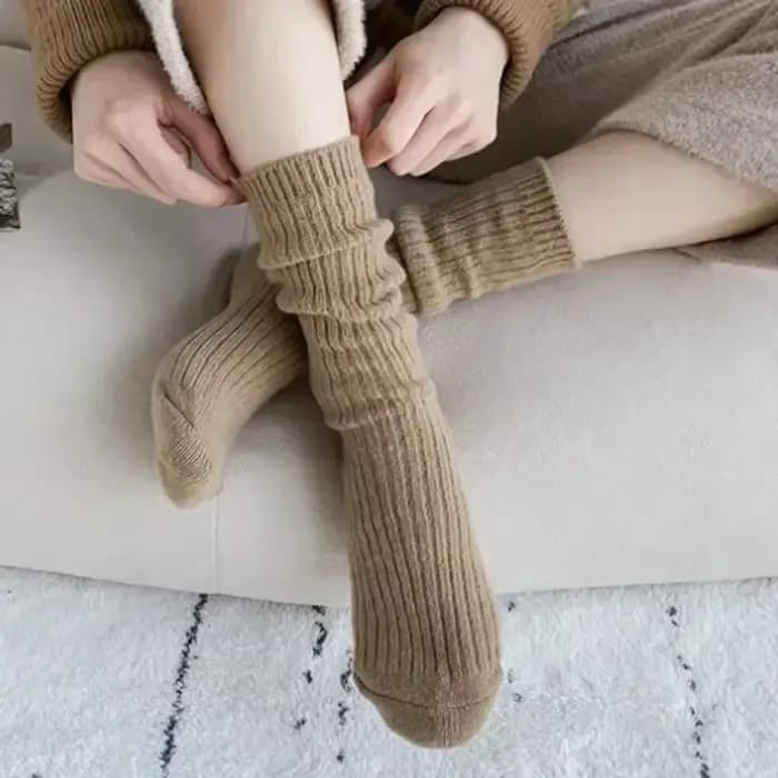 Chaussettes longues en laine et cachemire pour femmes