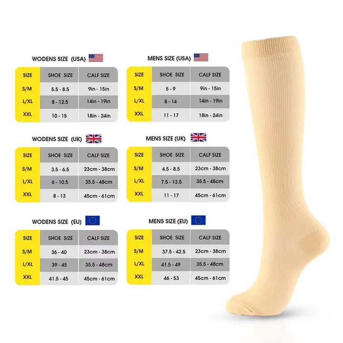 1 paire de chaussettes de compression S-XXL médical empêcher les varices tuyau de soutien sans orteils pour femmes hommes 15-20mmHg 30-40mmHg