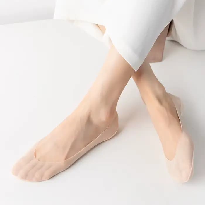 5 paires de chaussettes invisibles pour femmes, chaussettes d'été fines antidérapantes, coupe basse, en soie glacée, pour talons hauts, plates, solides, sans présentation