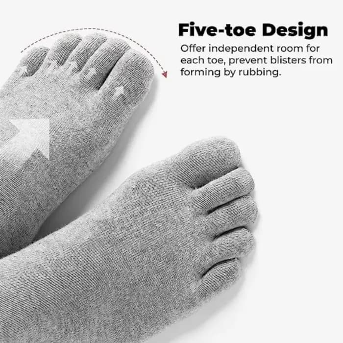 NOUVEAU Chaussettes à cinq doigts respirantes en coton unisexe pour le sport