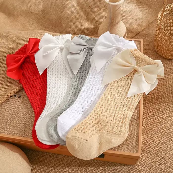 Chaussettes d'été pour bébé, mignonnes, à gros nœud, hautes aux genoux, pour enfants, garçons et filles, nouveau-né, chaussettes en coton, accessoire pour bébé