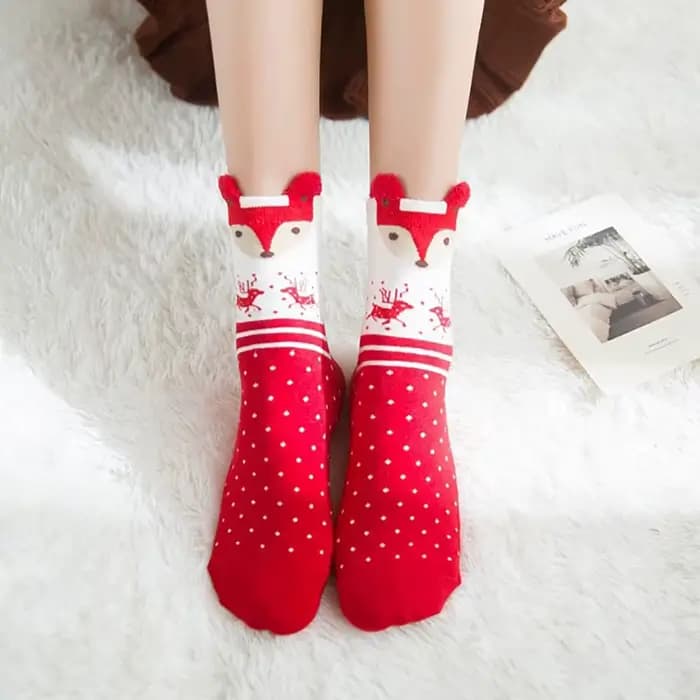 Chaussettes de dessin animé de Noël pour femmes