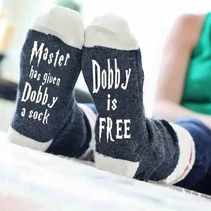 Chaussettes fantaisie unisexes « Le Maître a offert à Dobby une chaussette