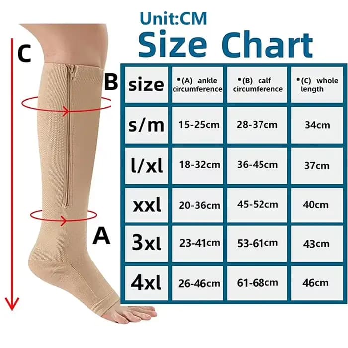 Brothock Chaussettes de compression à fermeture éclair 1/2/3/4 paires