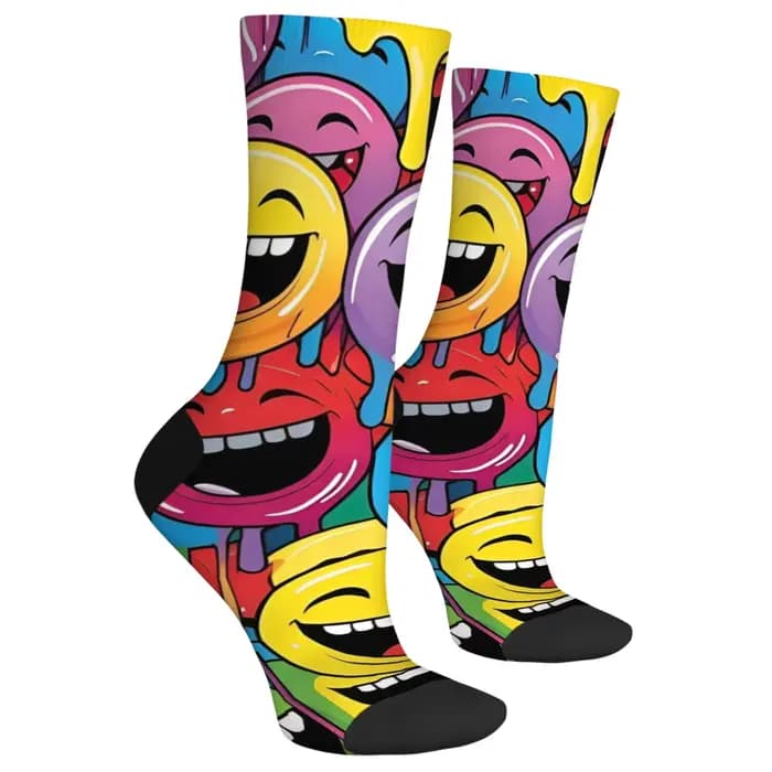 Chaussettes pour hommes avec Graffiti souriant heureux