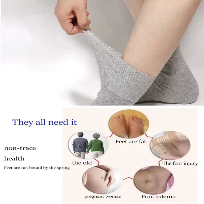 10 pièces = 5 paires de chaussettes à bouche ample pour diabétiques