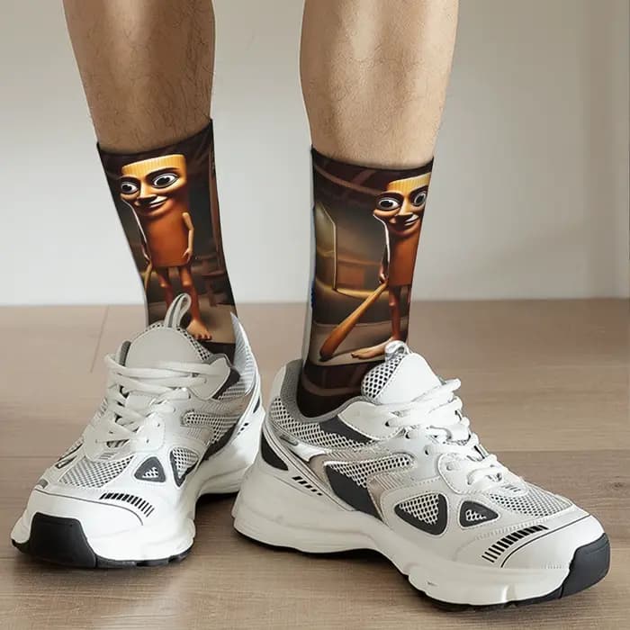 Chaussettes personnalisées italiennes Brainrot pour hommes et femmes, chaussettes chaudes à la mode, nouveauté Tung Crew