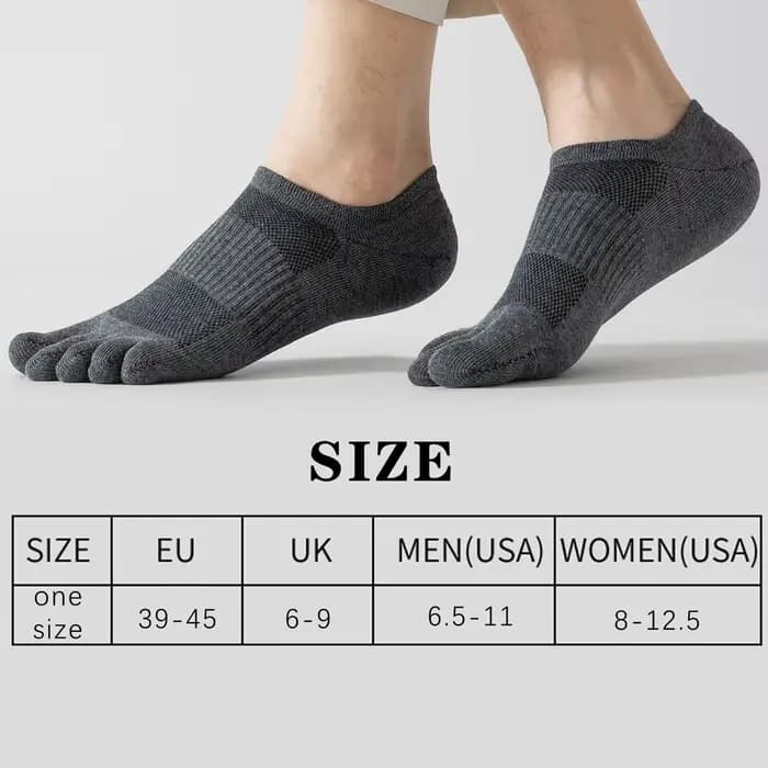3 Paires de chaussettes anti-odeur respirantes à 5 orteils pour hommes – Chaussettes d'été en maille de coton fine avec séparateur d'orteils pour l'absorption de la sueur 