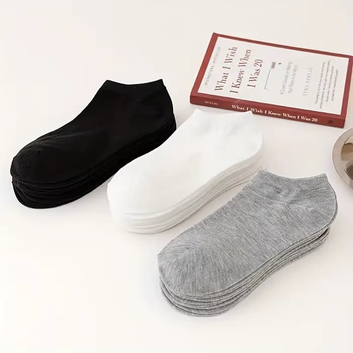 10/20/30/40/60 paires de chaussettes unisexes de couleur unie
