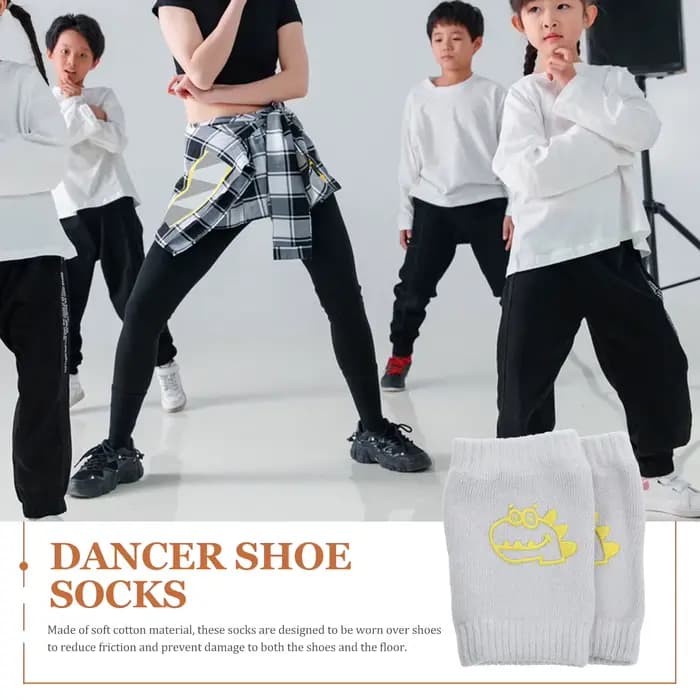 Chaussettes de danse pour chaussures, 2 pièces, en coton, antidérapantes, légères et respirantes, protecteur de chaussures pour danseurs, fourniture de danse