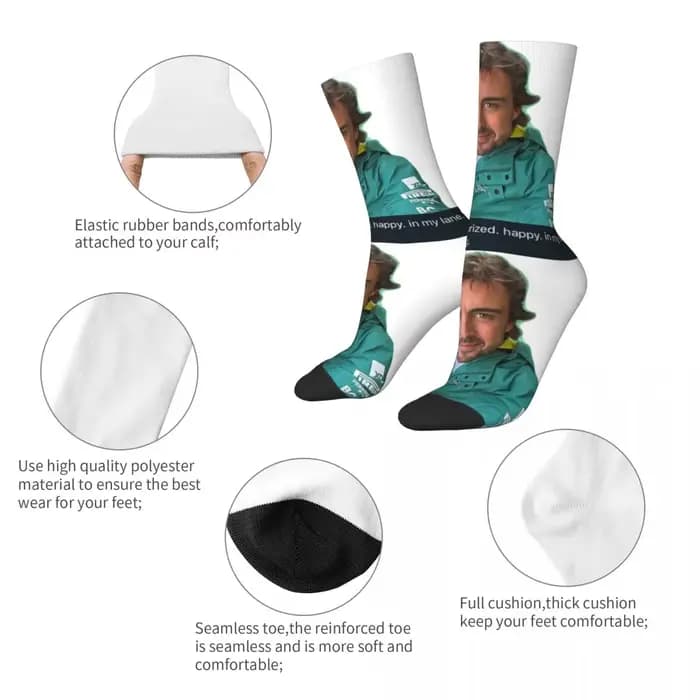 Fernando Alonso-Chaussettes d'automne coordonnantes pour hommes