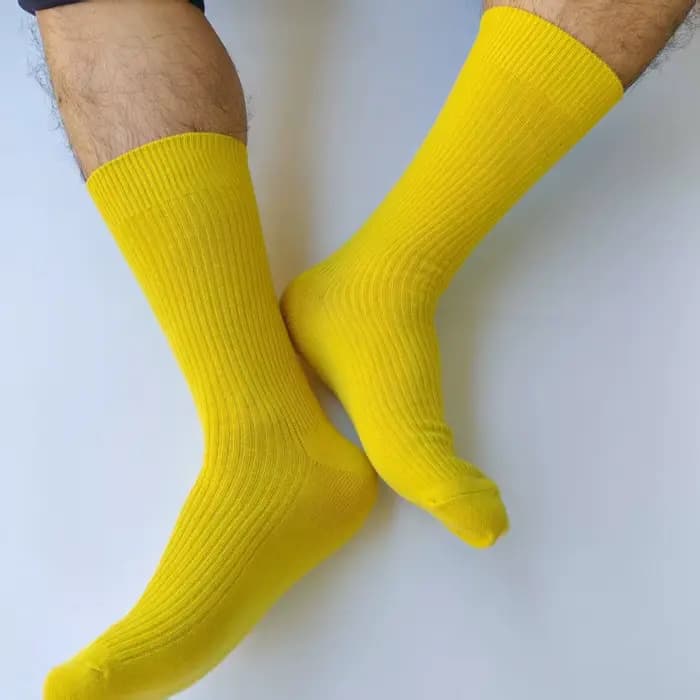 Harajuku couleur hommes mi-mollet coton côtelé rayure chaussettes japonais rue Vibrant Klein bleu jaune rouge vert