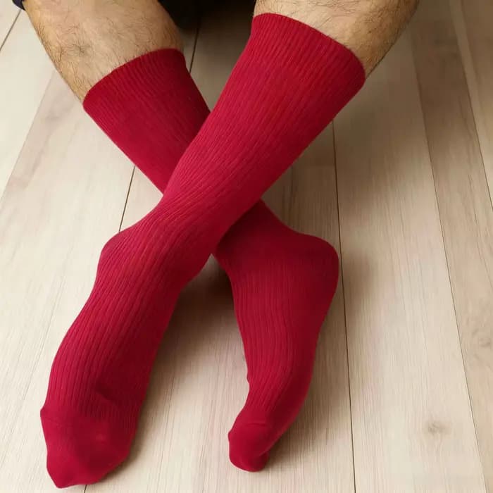 Harajuku couleur hommes mi-mollet coton côtelé rayure chaussettes japonais rue Vibrant Klein bleu jaune rouge vert