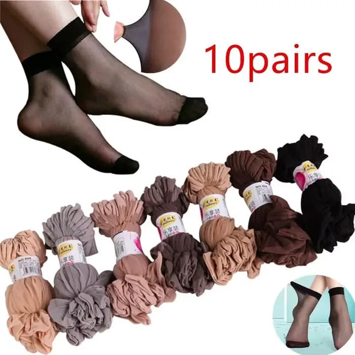 Meilleures ventes, 10 paires de chaussettes transparentes de haute qualité