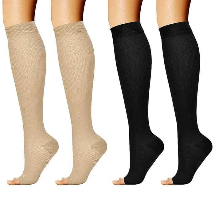 Chaussettes de compression médicale noires pour femmes et hommes