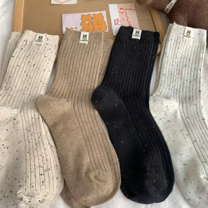 Chaussettes imprimées de dessins animés pour femmes – Longueur mi-tube