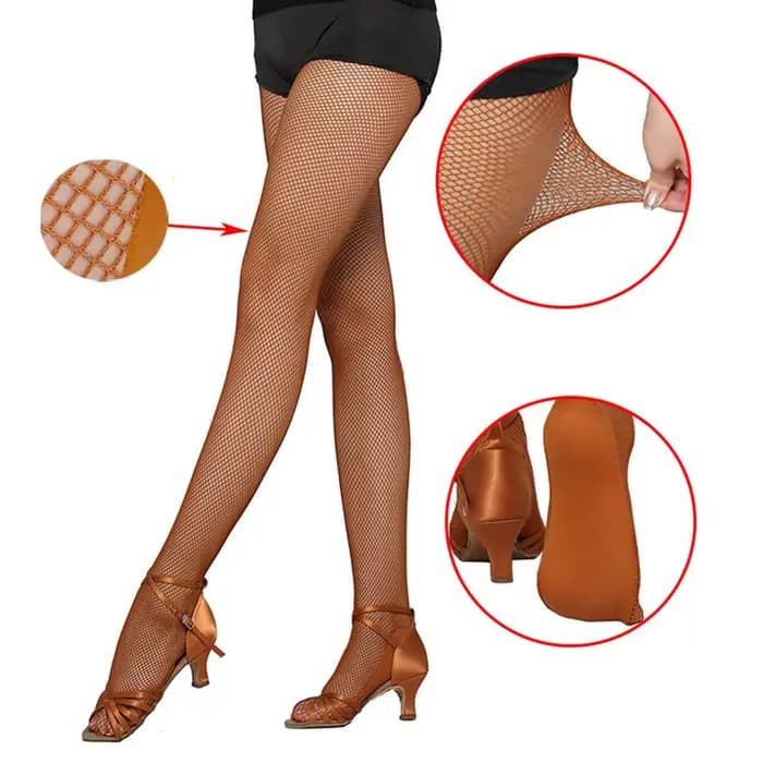 Collants en maille professionnels bas résille de danse latine compétition spécial fil dur