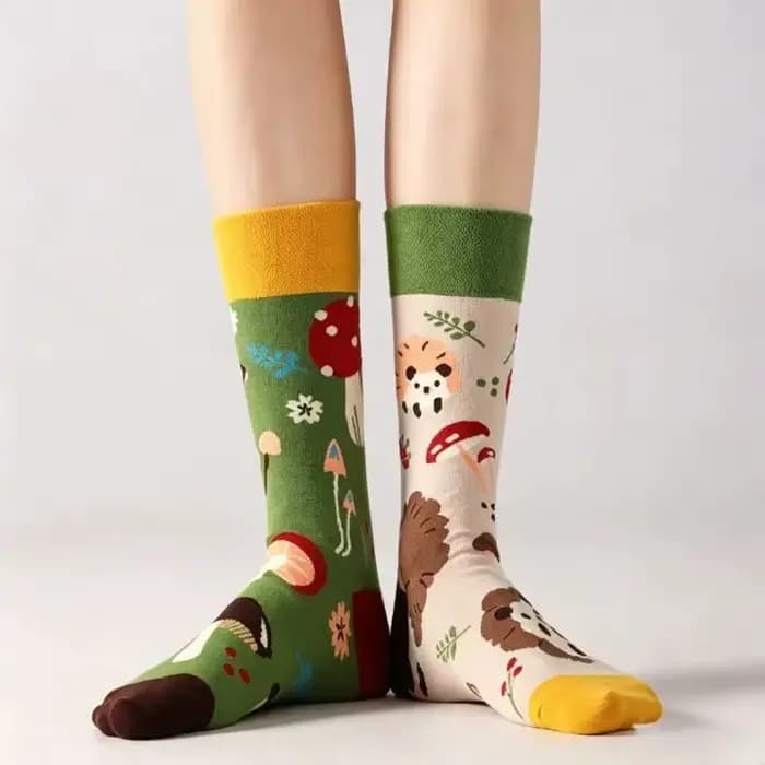 Chaussettes mi-mollet unisexes en coton pour couple