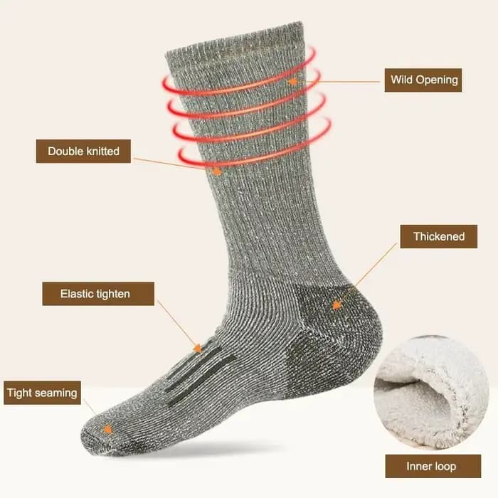 Chaussettes en laine mérinos pour hommes, chaussettes thermiques épaisses, respirantes, pour Sports de plein air, alpinisme, grande taille, automne et hiver