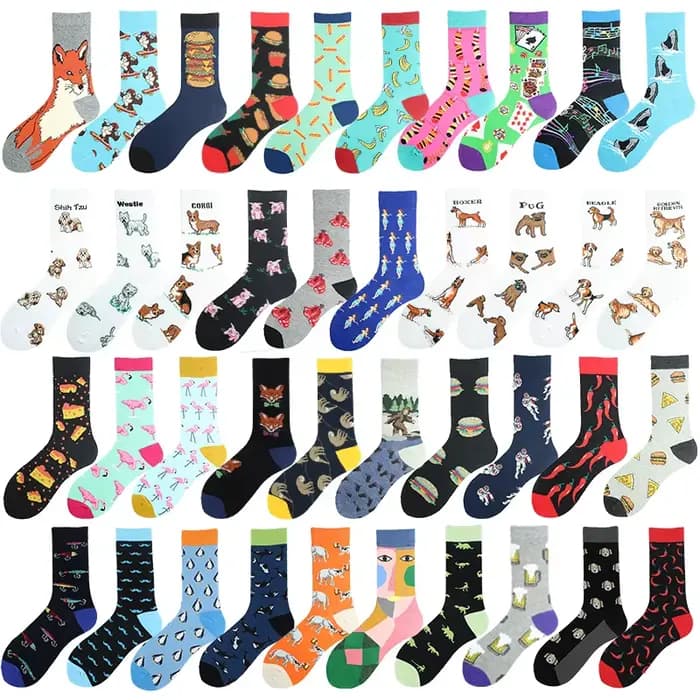 Nouveauté Chili flamants Sokken fromage Pizza requin désisgn Hip Hop chaussettes drôles hommes Happy Crew Harajuku unisexe Skateboard Skarpetki