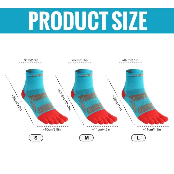 WRELS 1/2/3 paires de chaussettes à cinq doigts pour la course