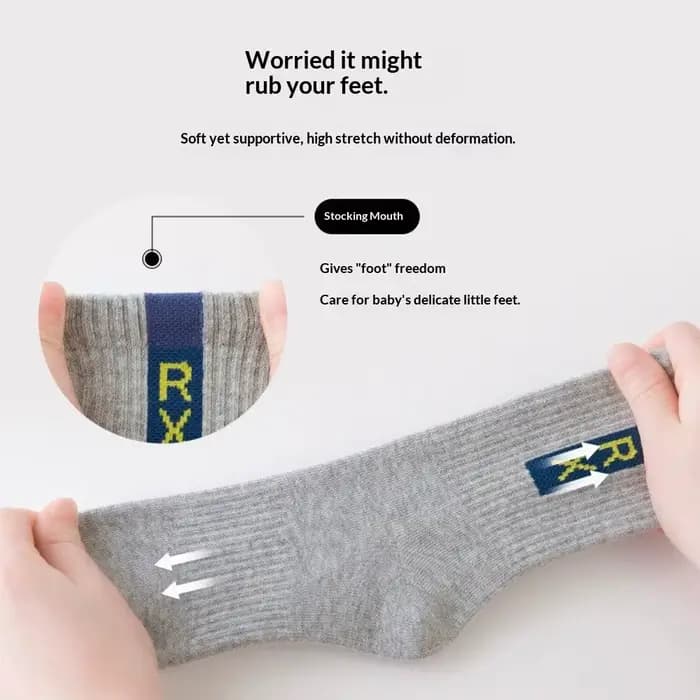 5/10 paires de chaussettes pour enfants, chaussettes de printemps, d'automne et d'hiver pour garçons avec lettres RX, chaussettes de sport pour étudiants, respirantes et confortables