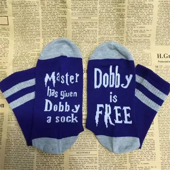 Chaussettes fantaisie unisexes « Le Maître a offert à Dobby une chaussette