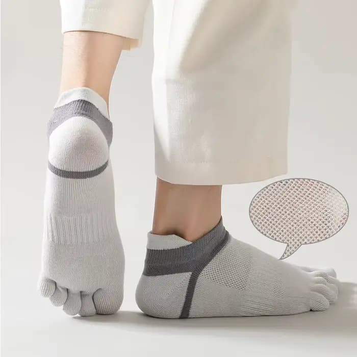 6 paires/lot été hommes chaussettes de sport couleur unie doux respirant coton cheville 5 doigts