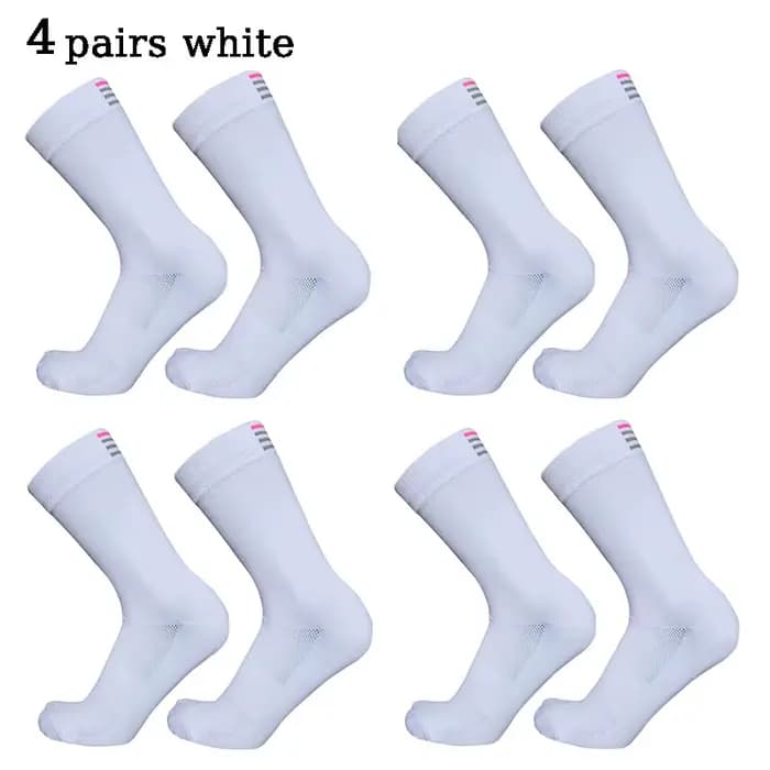 4 paires de chaussettes de cyclisme mi-longues RA pour hommes et femmes
