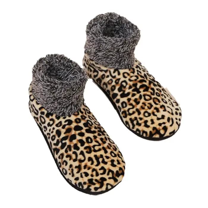 Chaussettes de sol imprimées léopard pour hommes et femmes